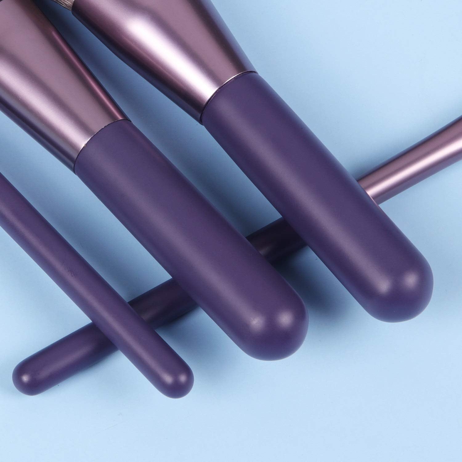 Makeup Brushes Set Professional 7Pcs,Premium Synthetic Foundation Brush, Eyebrow and Lip Brush,Beauty Tools Kit for Women,Holder Package for Travel Makeup and Women Gifts (Purple)