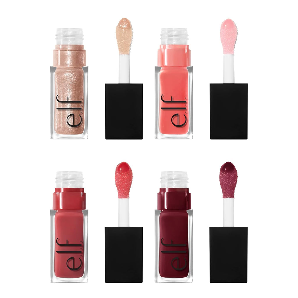 Glow Reviver Quad Goals Lip Oil Kit, 4 Hydrating, Non-Sticky Glossy Tinted Lip Oils, Lip Gloss Set, Moisturizing Lip Care, Vegan & Cruelty-Free