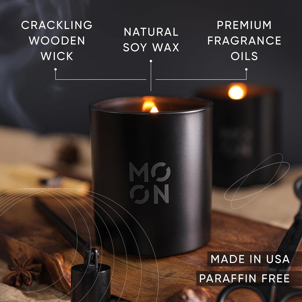 Scented Candles for Men & Women by  | Wood Wick Candles | Soy Wax Candles Non Toxic | Cedar Candle | Scented Candles | Cedar & Leaf Sage Mens Candle |