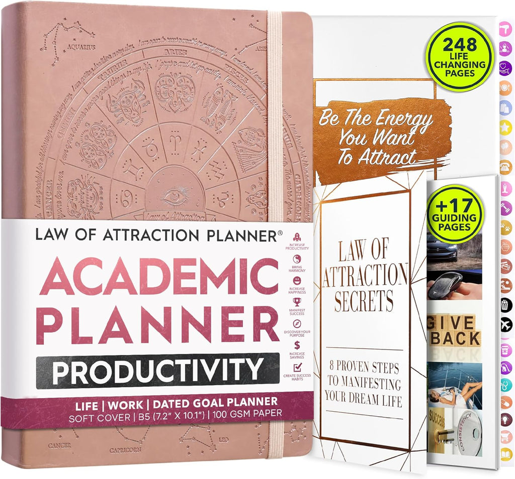 Academic Planner 2025-2026 - Weekly and Monthly Planner to Increase Productivity & Happiness | Daily Manifestation Journal | Goal, Gratitude Journal & Stickers | Dated from July 2025 - July 2026